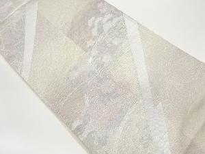  紗 秋草に蛇籠模様織出し袋帯